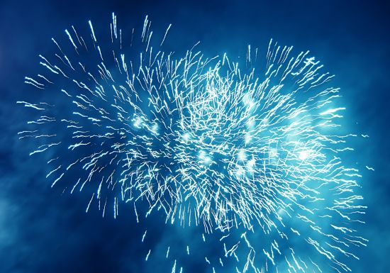 Blue fireworks